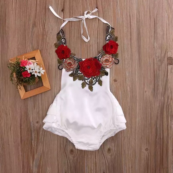 Floral Infant Summer Jumpsuit Romper - Picture 3 of 4